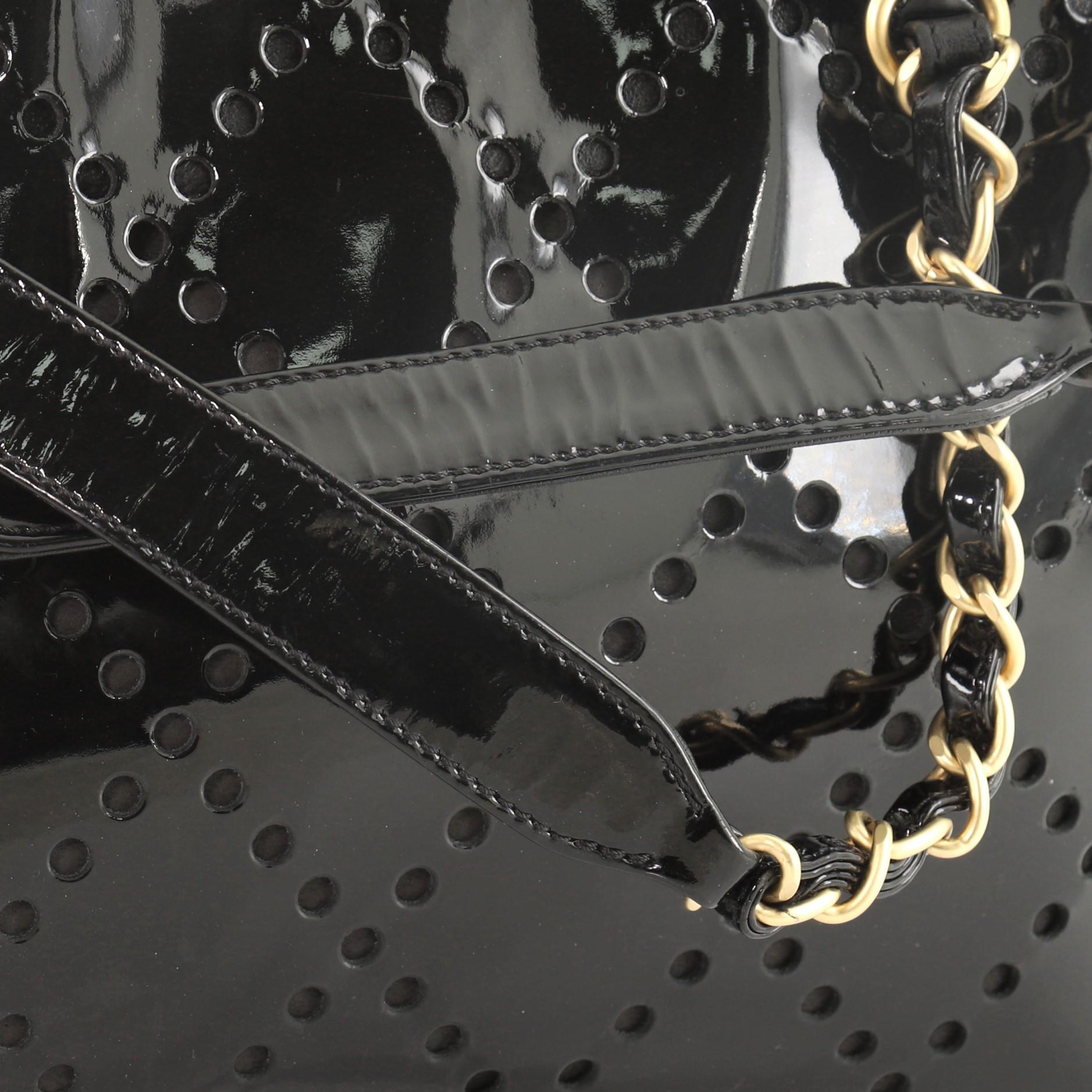Chanel CC Chain Tote Perforated Patent Medium 3