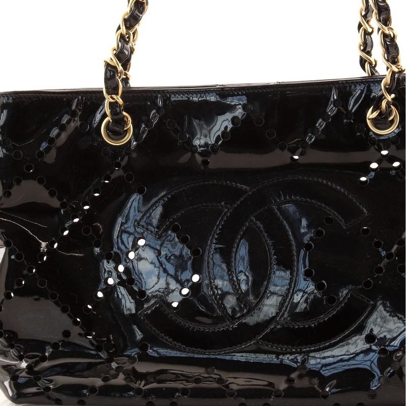 Chanel CC Chain Tote Perforated Patent Medium 3