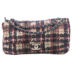 Chanel CC Kette Reißverschluss Klappe Tasche Vertikalt gesteppt bedrucktes Nylon Medium