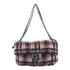 Chanel CC Chain Zip Flap Bag Vertical Quilted Printed Nylon Medium