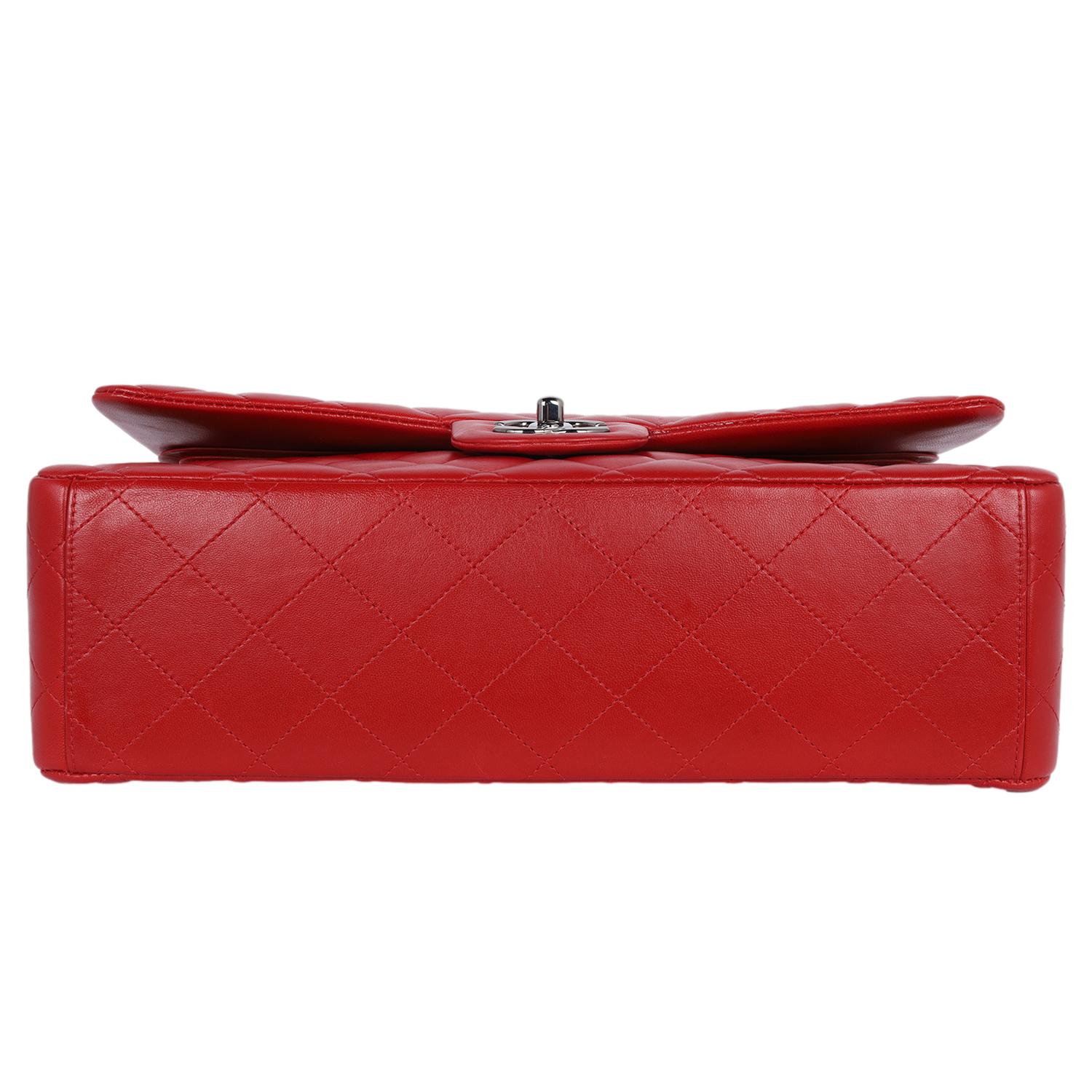 Chanel CC Chanel Quilted Jumbo Classic Double Flap Bag Red 8