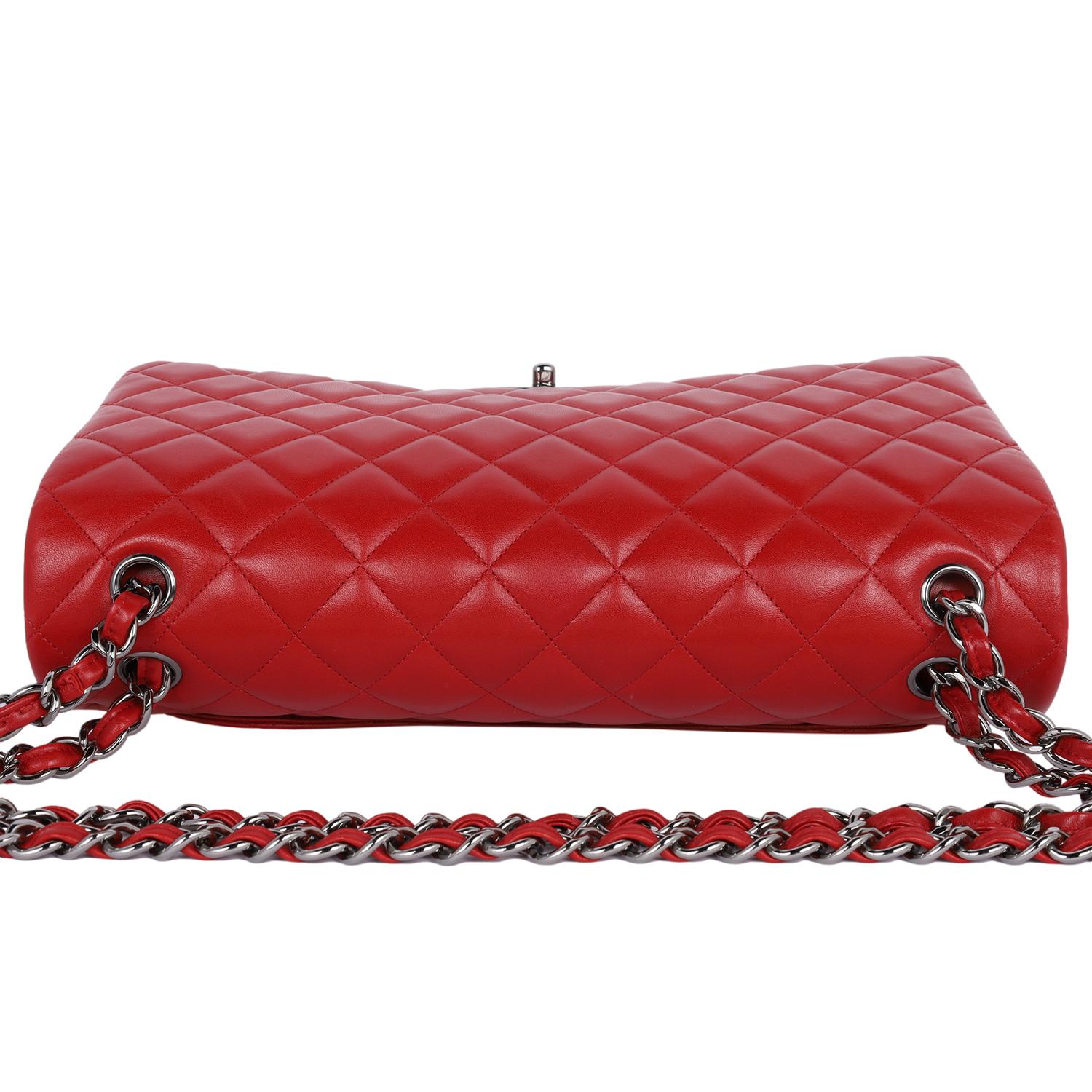 Chanel CC Chanel Quilted Jumbo Classic Double Flap Bag Red 9