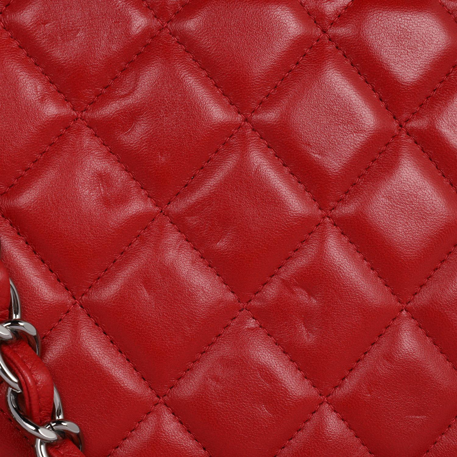 Chanel CC Chanel Quilted Jumbo Classic Double Flap Bag Red 5