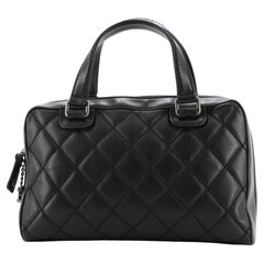 Chanel CC Charm Bowling Bag Quilted Lambskin Large