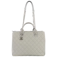 Chanel CC Charm Chain Shopping Tote Quilted Caviar Large