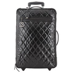 Chanel CC Charm Rolling Trolley Quilted Coated Canvas