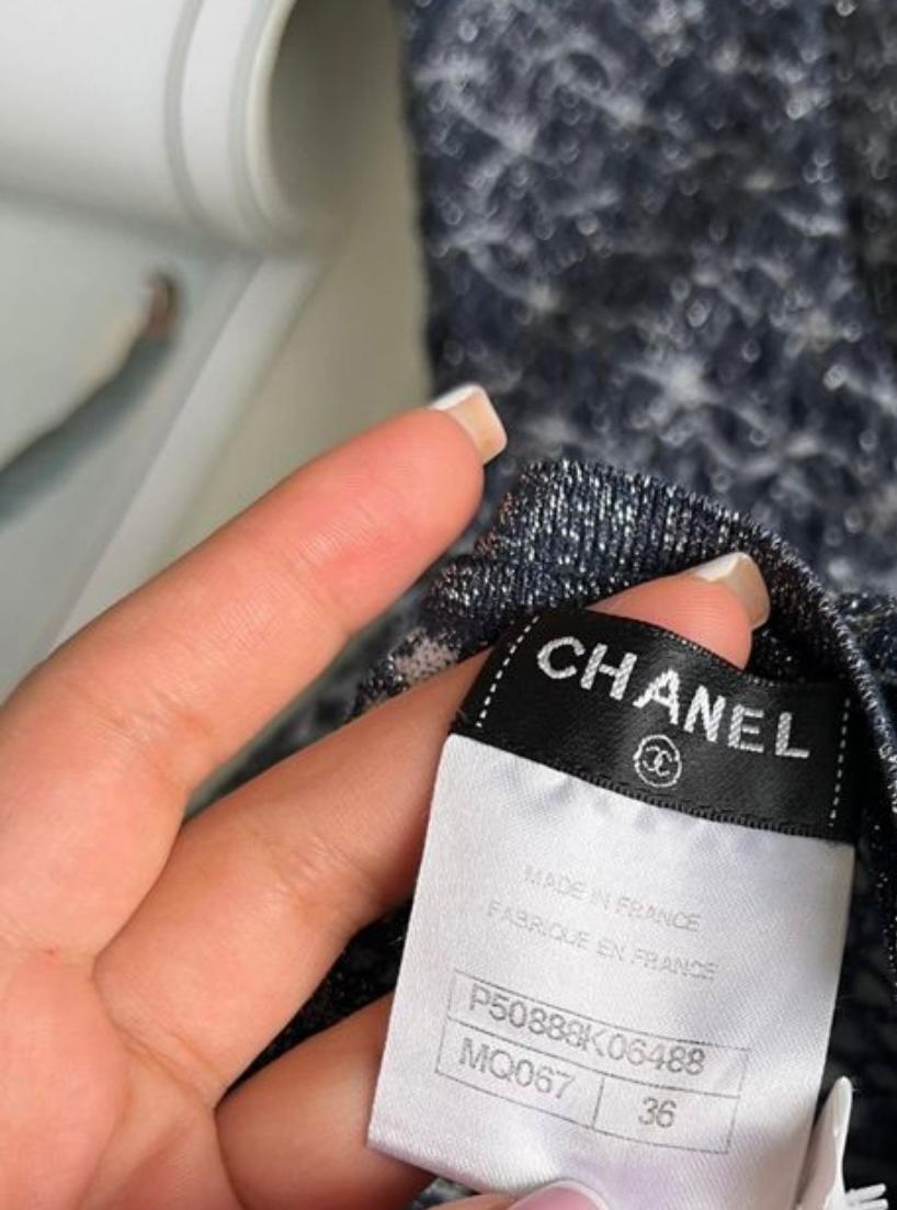 Chanel CC Charm Shimmer Silk Jumper For Sale 3