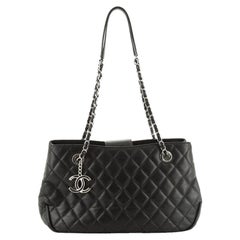 Chanel CC Charm Shopping Tote Quilted Lambskin Small