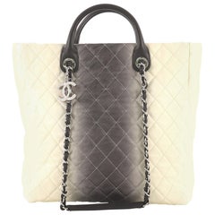 Chanel CC Charm Shopping Tote Quilted Ombre Caviar Medium