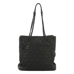 Chanel CC Charm Tote Quilted Iridescent Calfskin Tall