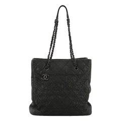 Chanel CC Charm Tote Quilted Iridescent Calfskin Tall