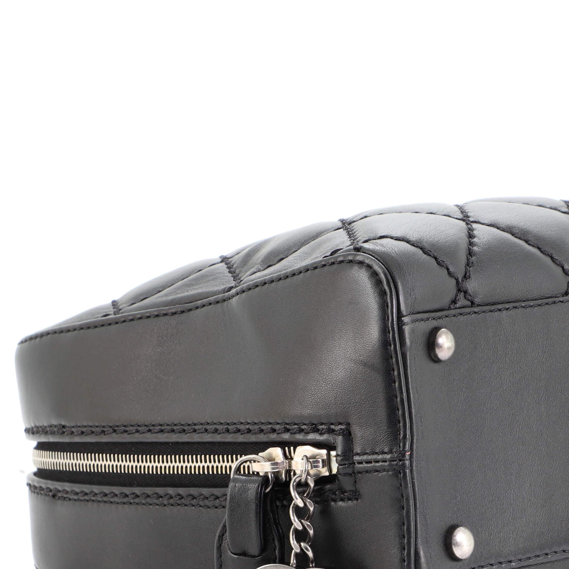 Chanel CC Charm Zip Around Satchel Stitched Leather Medium 1