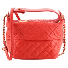 Chanel CC Charm Zip Hobo Quilted Lambskin Mini