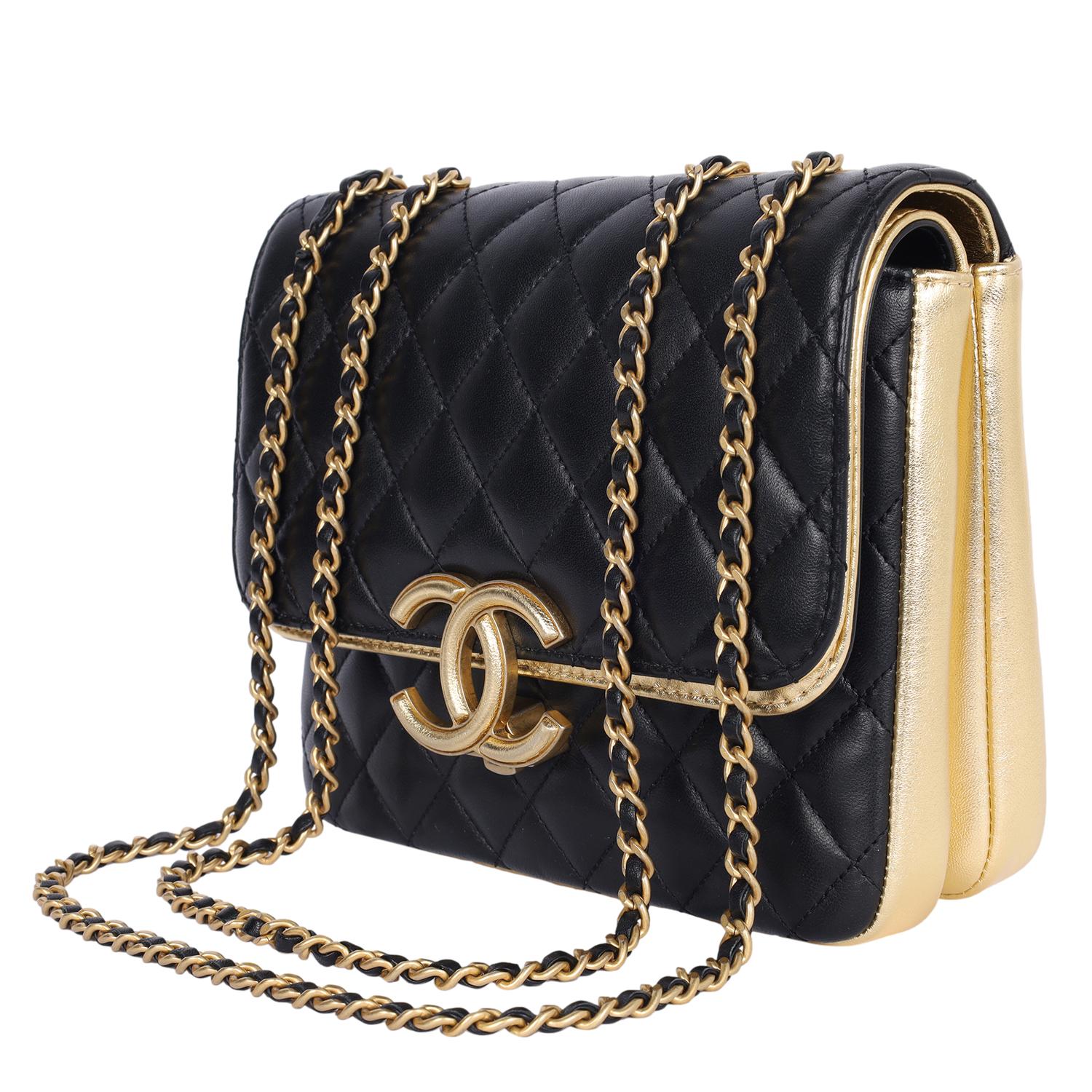 Chanel CC Double Flap Gesteppte Lammleder Medium Crossbody Tasche im Angebot 1