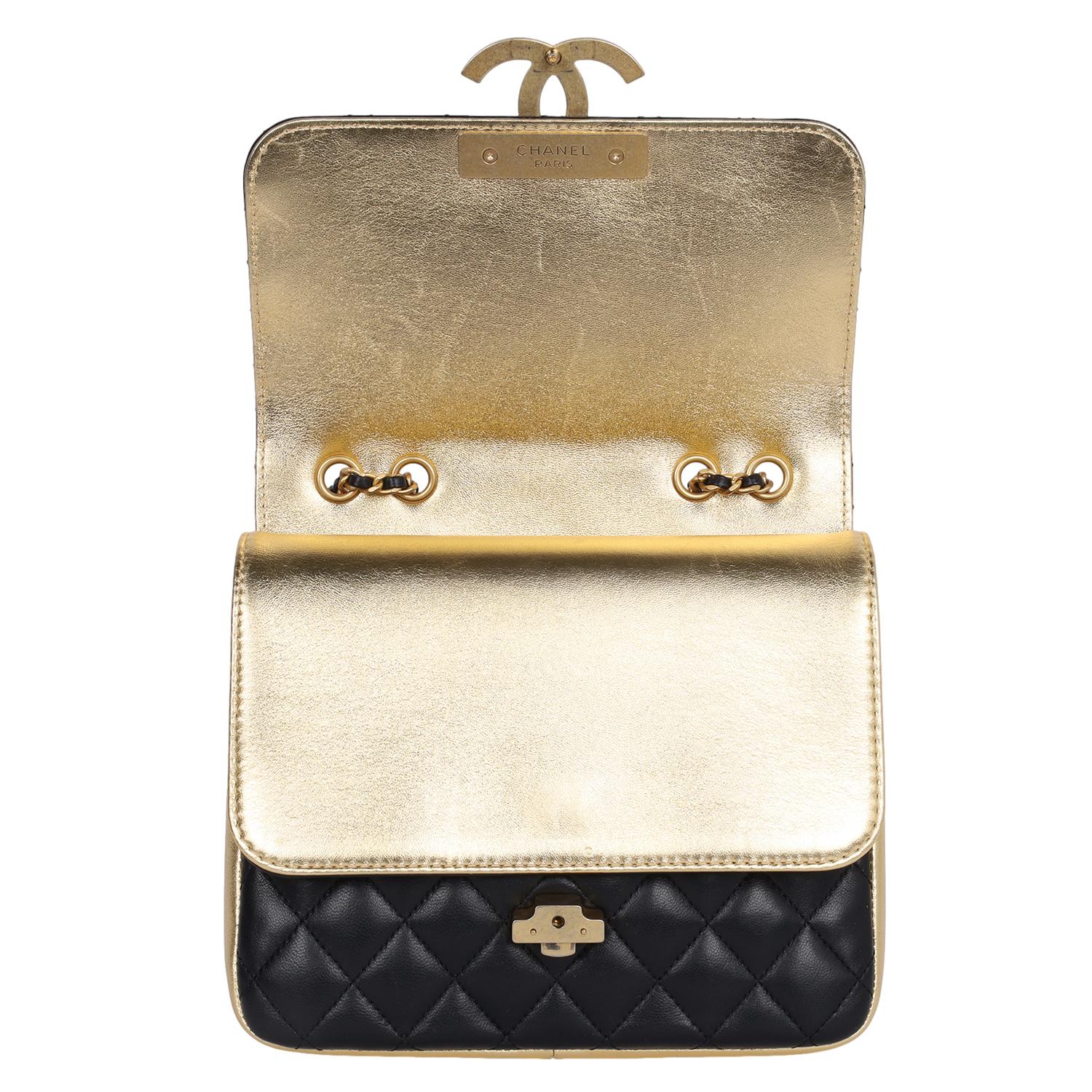Chanel CC Double Flap Gesteppte Lammleder Medium Crossbody Tasche im Angebot 4
