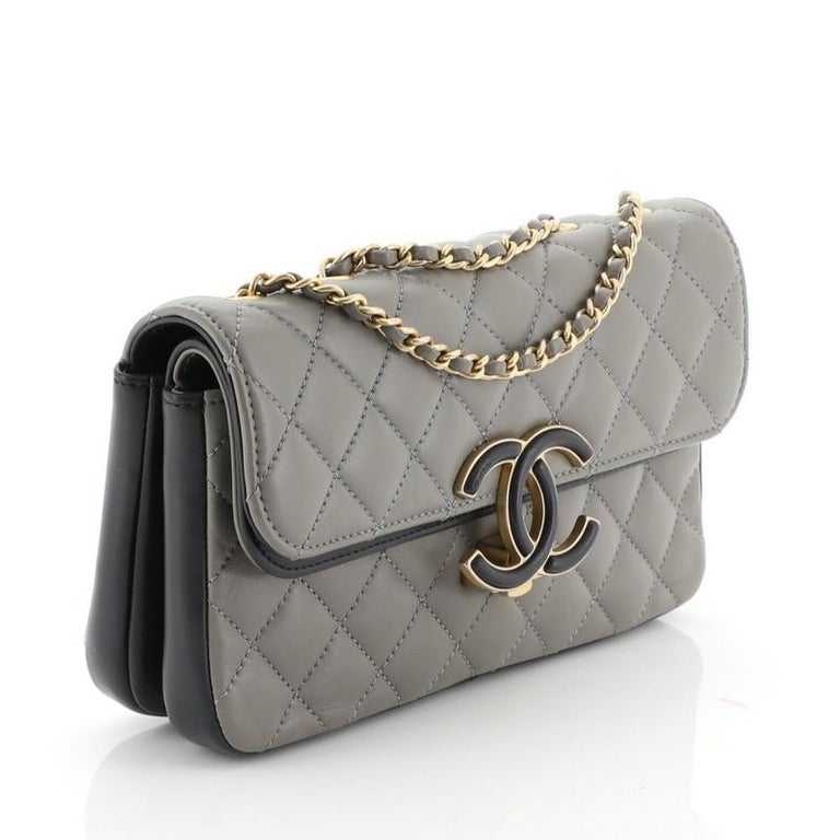 CHANEL Lambskin Quilted Small Single Flap Bag Black 591842