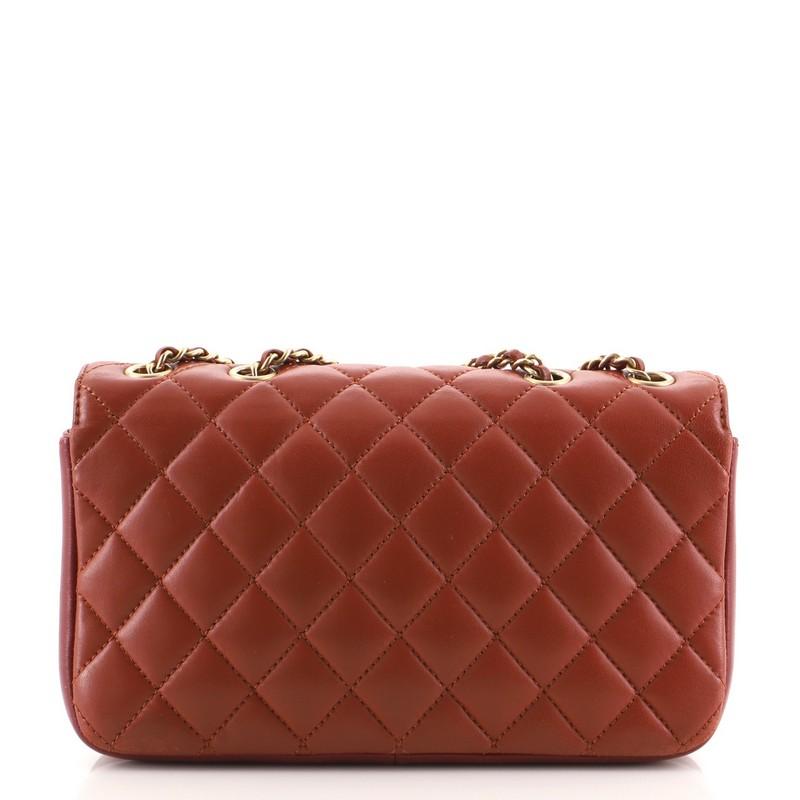 Chanel CC Chic Double Flap Bag Gestepptes Lammleder Klein (Braun)