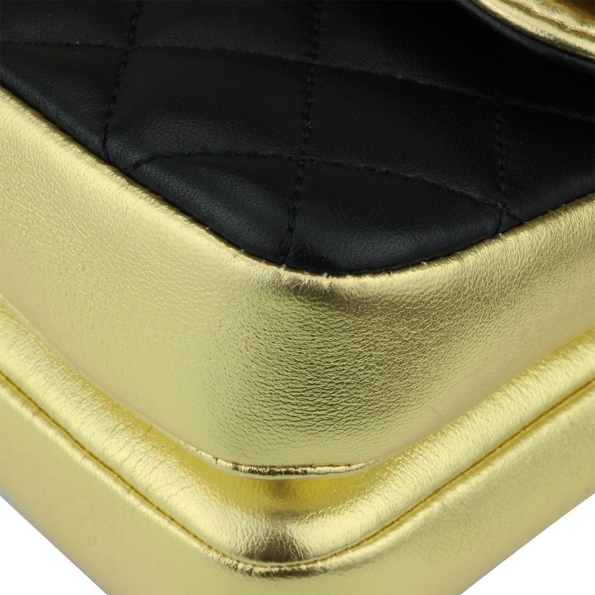 CHANEL CC Chic Flap Bag Black and Gold Lambskin with Brushed Gold Hardware 2019 2