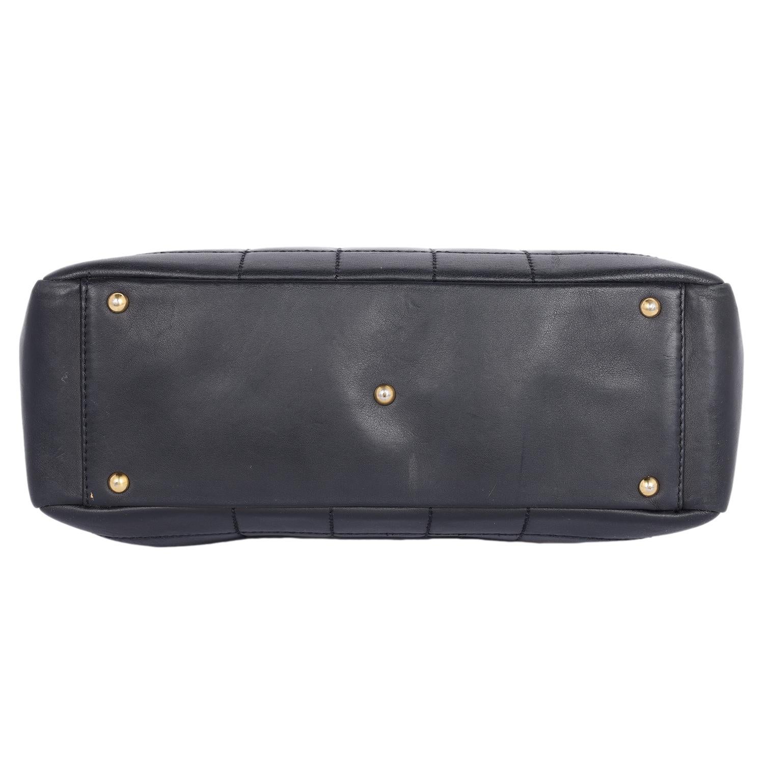 Chanel CC Choco Bar Lambskin Leather Shoulder Bag Black For Sale 9