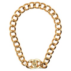 Chanel Turn Lock Necklace - 9 For Sale on 1stDibs  chanel lock pendant, chanel  turnlock choker, chanel lock chain