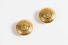 Chanel Gold-Tone CC Clip-On Earrings