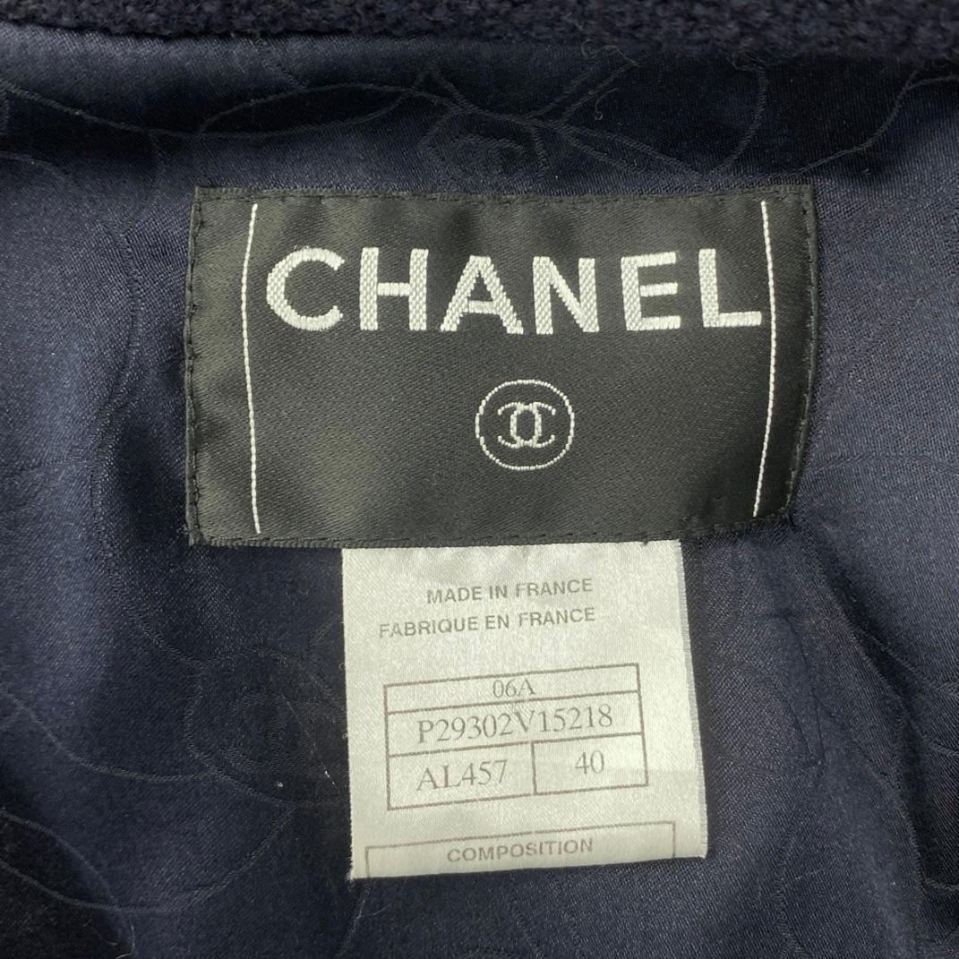 Chanel CC Closure Navy Duffle Jacket For Sale 5