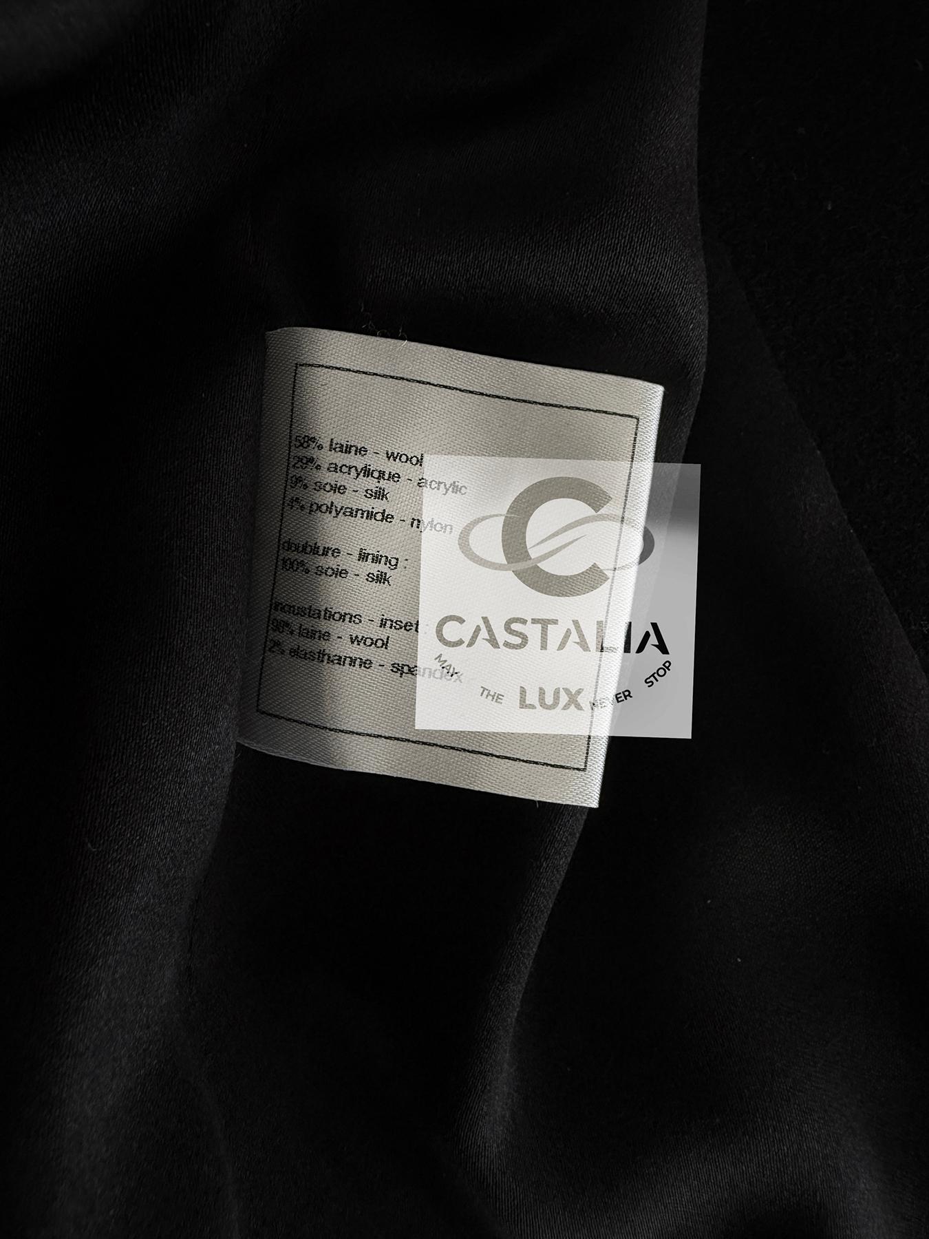 Chanel CC Closures Schwarzer Tweed Parka-Mantel 34 FR im Angebot 14