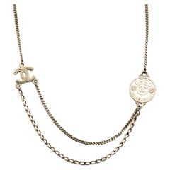 Retro Chanel CC Coco Gold Tone Necklace