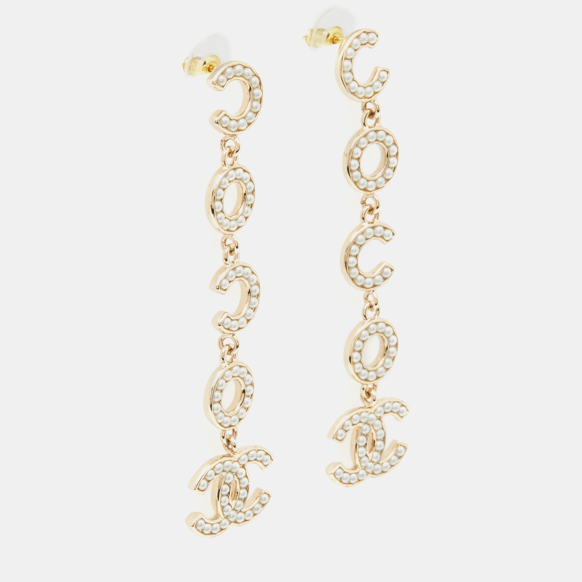 coco chanel long earrings