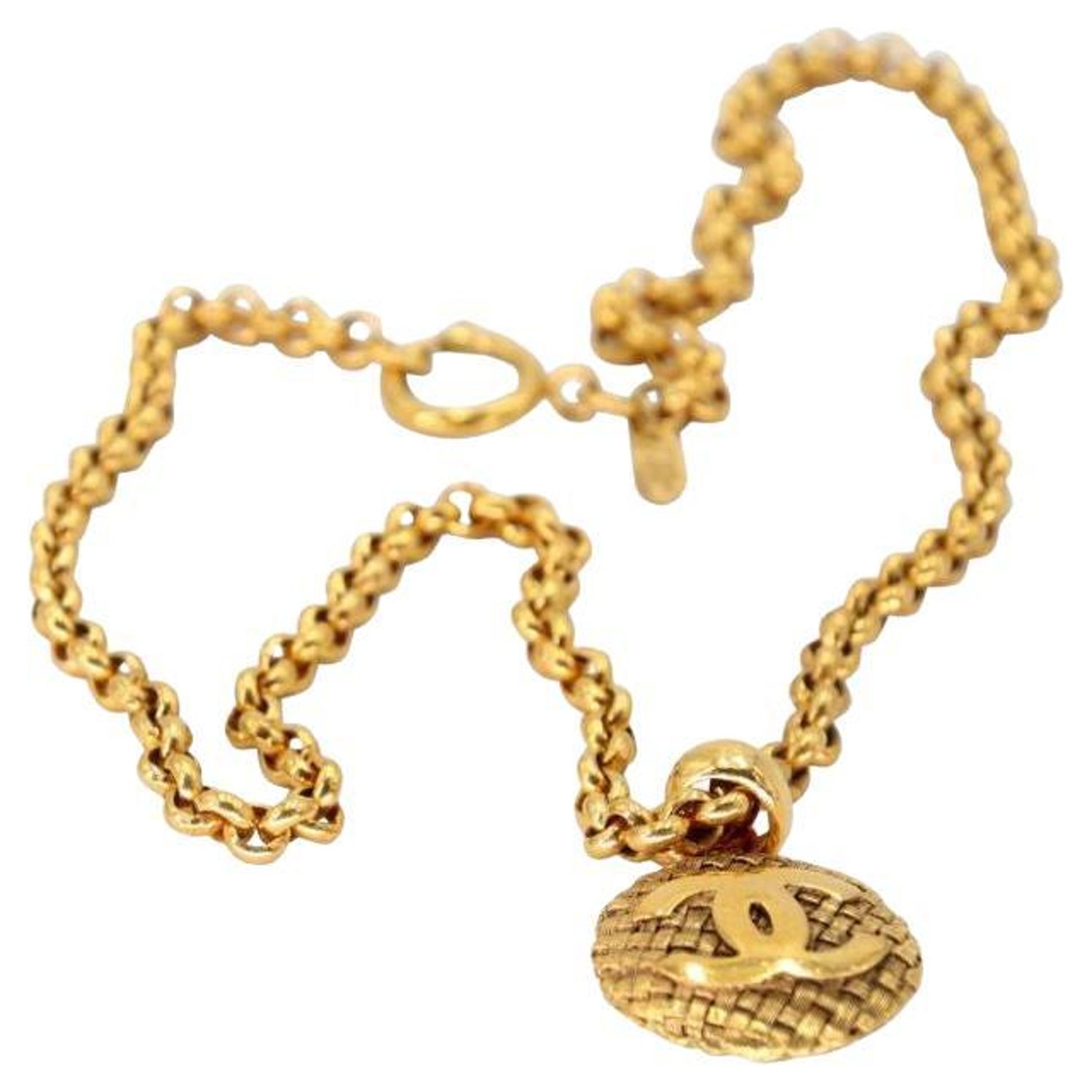 CHANEL COCO MARK Necklace Ball(Pendant  drop(cm):Length2.2×Width1.8×Depth1. £176.89 - PicClick UK