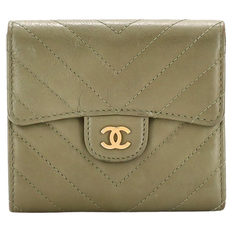 Chanel CC Compact Classic Flap Wallet Chevron Lambskin For Sale at 1stDibs