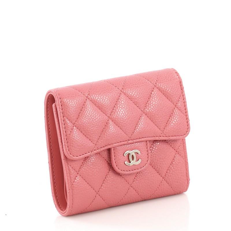 chanel caviar quilted large flap wallet pink