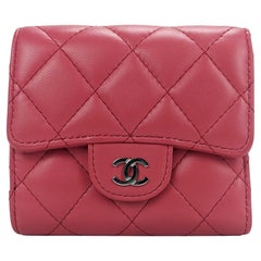 Chanel CC Compact Tri-Fold Pink Lambskin Wallet