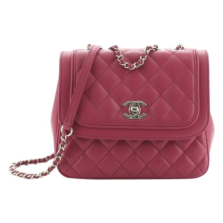 Round Edge CC Flap Bag Quilted Lambskin Small