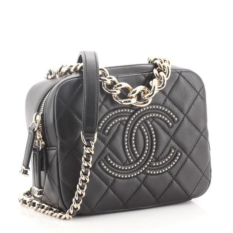 Chanel CC Convertible Chain Camera Bag Quilted Lambskin with