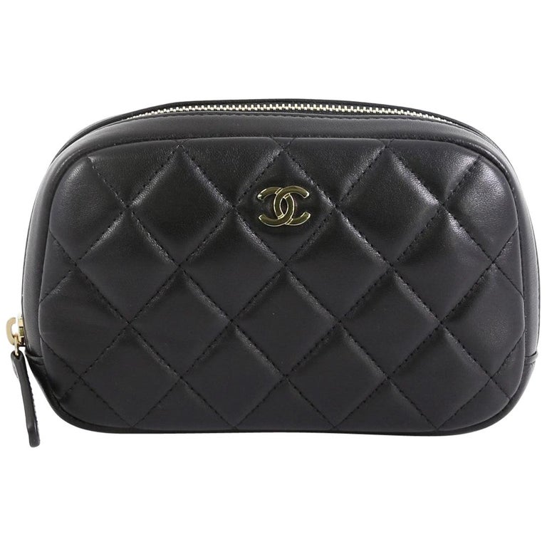 Chanel Timeless Black Caviar CC Logo Cosmetic Pouch Toiletry Case 827ca11