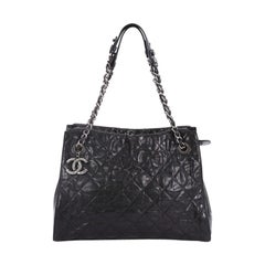 Chanel CC Crave Shoulder Bag Quilted Glazed Caviar Medium