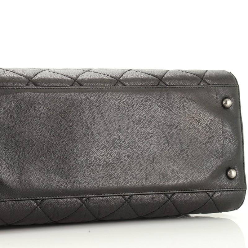 Black Chanel CC Crave Tote Quilted Glazed Caviar