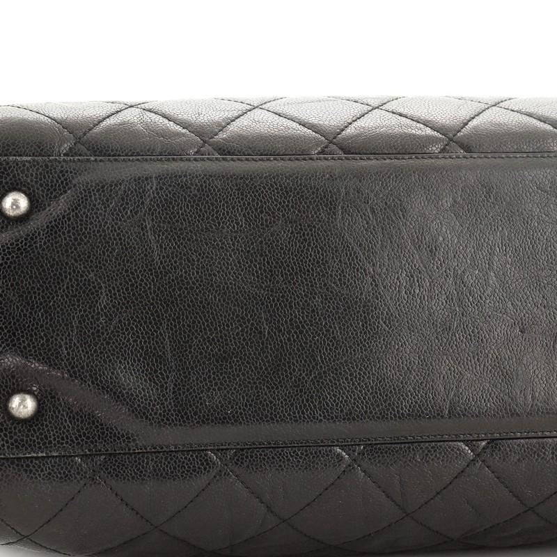 Black Chanel CC Crave Tote Quilted Glazed Caviar