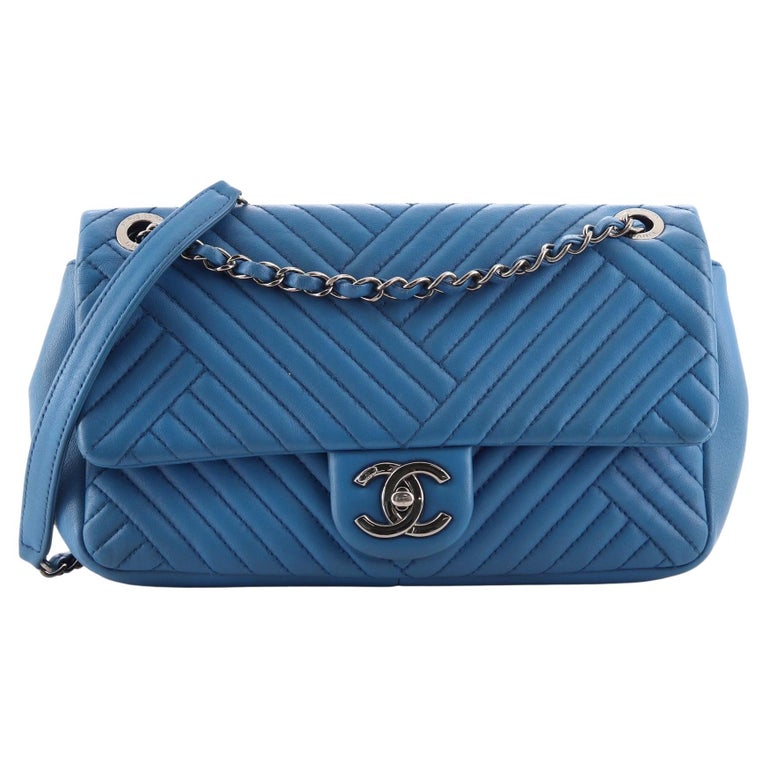 Chanel Vintage Lambskin Chevron Quilted Crossbody Flap Bag