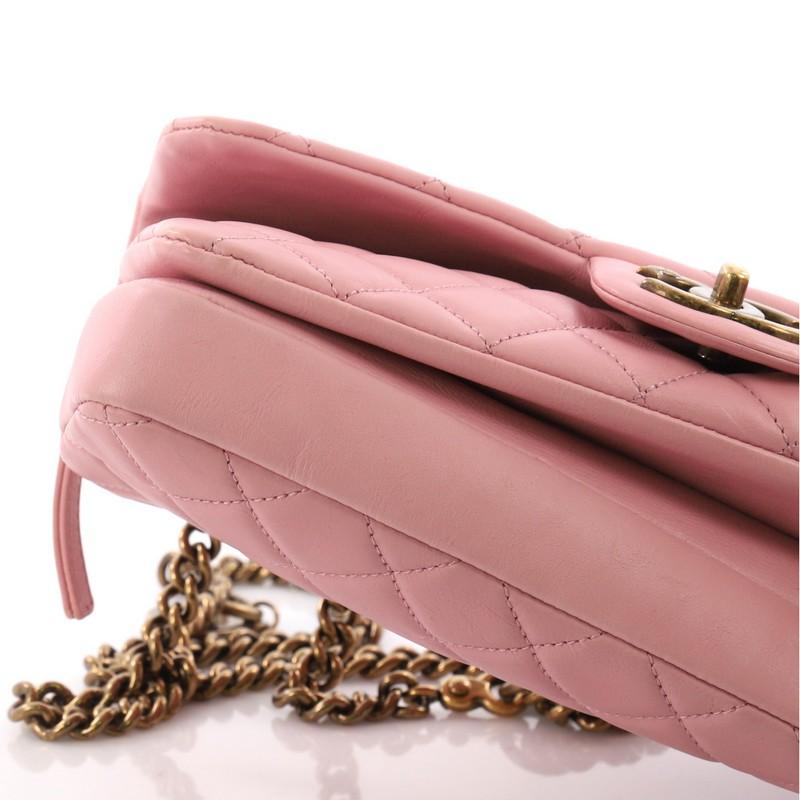 Chanel CC Crown Flap Bag Quilted Leather Small In Good Condition In NY, NY