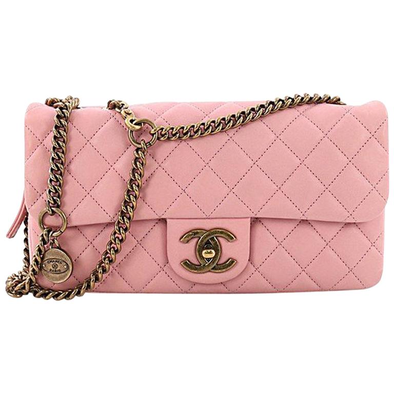 Chanel CC Crown Flap Bag Quilted Leather Small