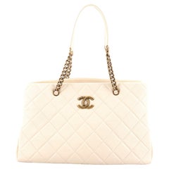 Chanel CC Crown Tote Quilted Leather Large