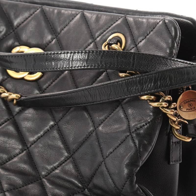 Chanel CC Crown Tote Quilted Leather Medium 2