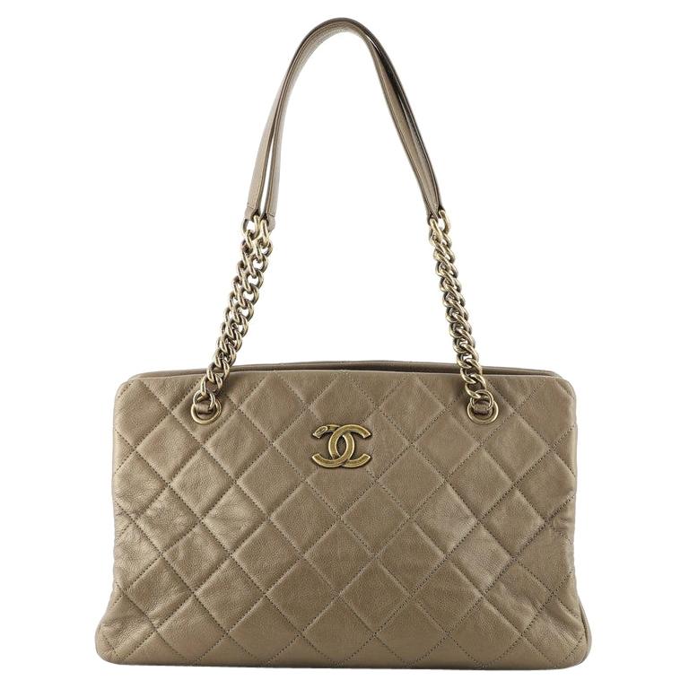 Chanel CC Crown Tote Quilted Leather Medium