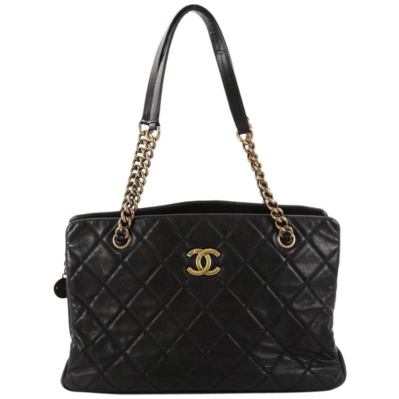 Chanel CC Crown Tote Quilted Leather Medium