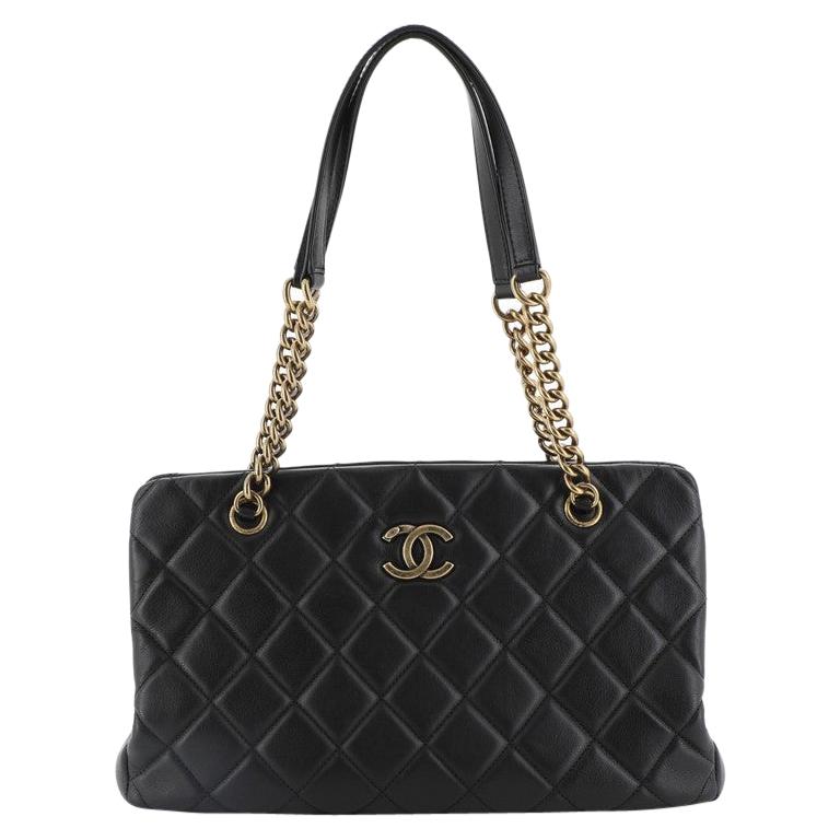 Chanel CC Crown Tote Quilted Leather Medium 
