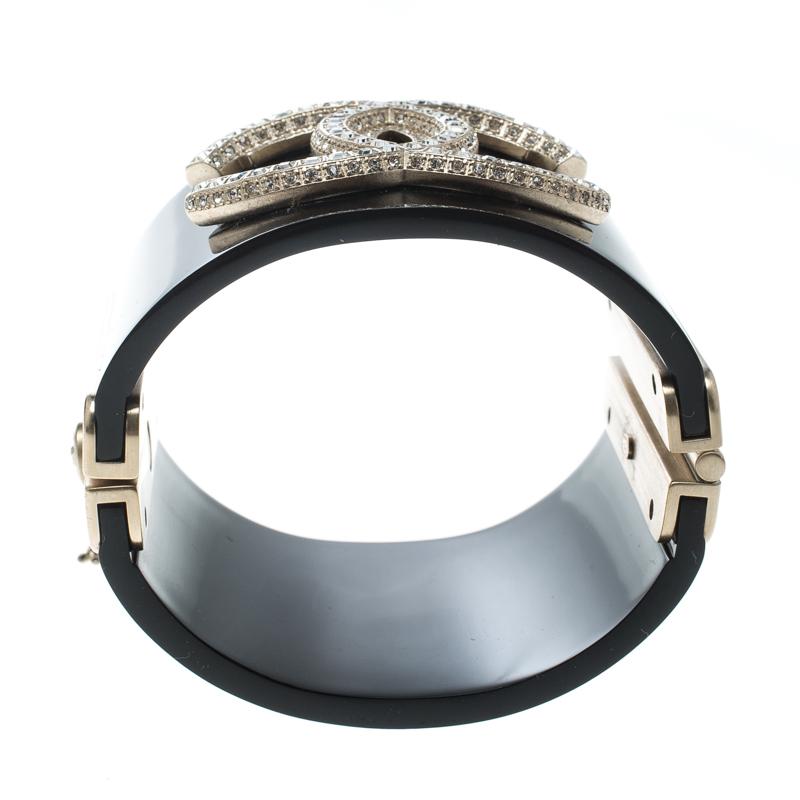 chanel black cuff bracelet