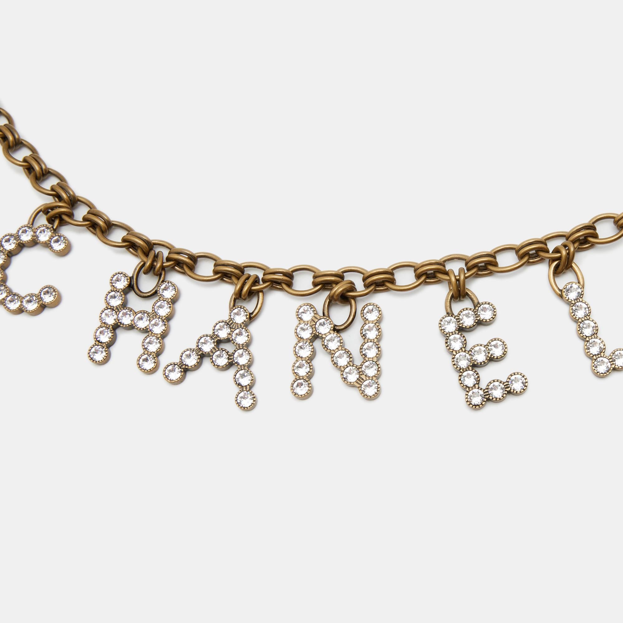 chanel logo chain belt