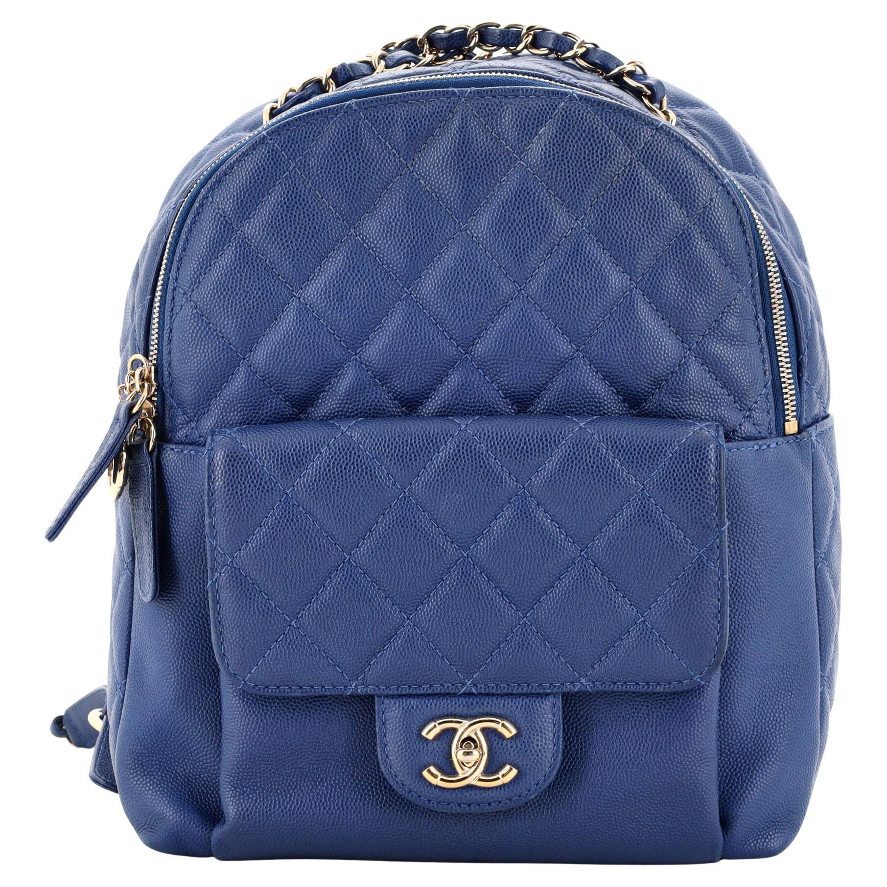 Chanel CC Day Backpack Quilted Caviar Large For Sale
